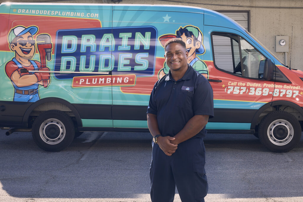team member with the van 13